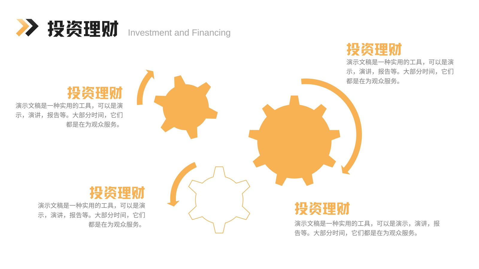 黑黃色商務(wù)金融l理財營銷策劃演示文稿